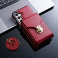 thumbnail image 6 of Handbag Wallet Case for Samsung Galaxy S25 with Shoulder Strap, with Back Card Slots Holder PU Leather Magnetic Snap Zipper Flip Purse Shockproof Phone Cover for Galaxy S25 - Red, 6 of 6
