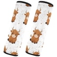 thumbnail image 2 of 2-Pack Seat Belt Covers with Flannel Seatbelt Shoulder Strap Case Adjustable Straps Soft Padding for Car Cute Yaks Cow Pattern Medium, 2 of 8