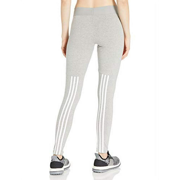 adidas Women\'s Must Haves 3-Stripes Cotton Tights Medium Gray Heather/White  Medium