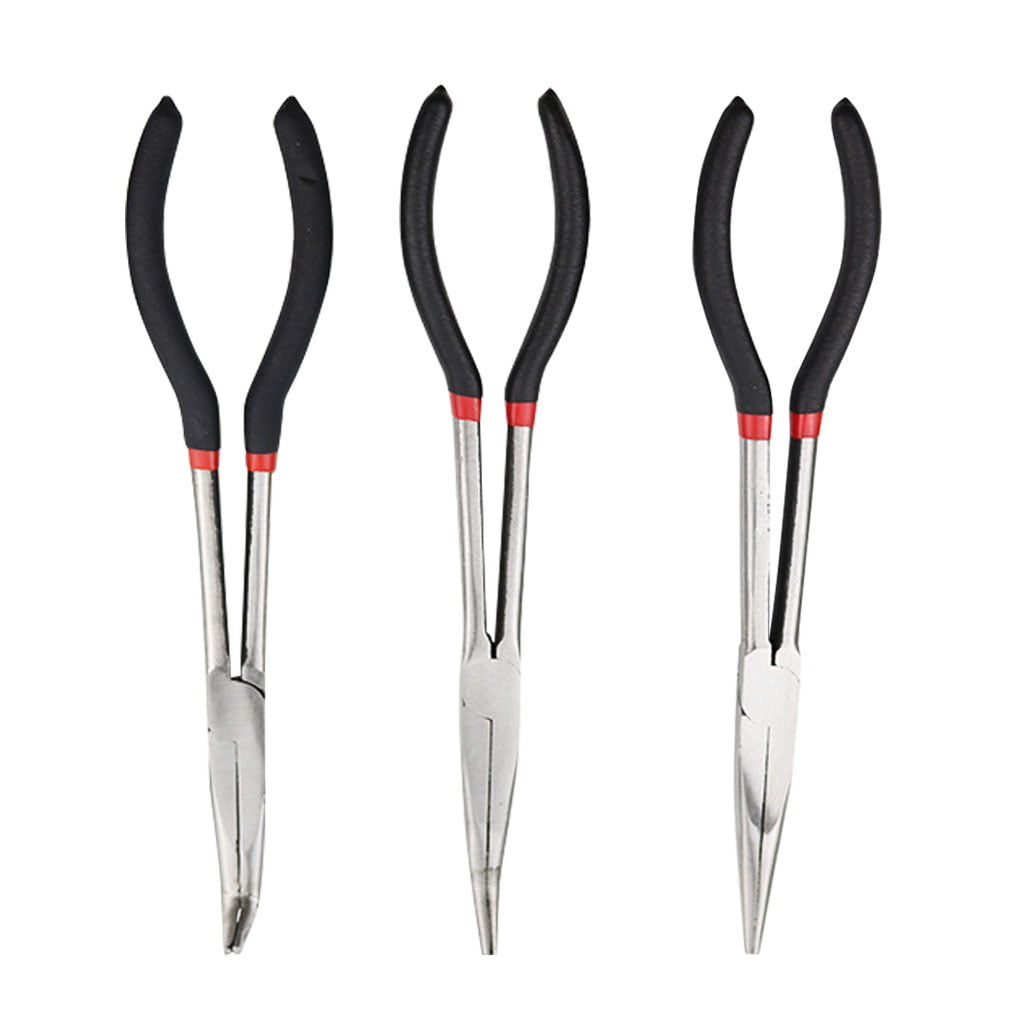 4-Piece Long Needle Nose Pliers Set with Nonslip Handles 11 Inch &16 Inch Option 