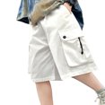 thumbnail image 5 of Cargo Shorts Boys White Pants Elastic Waist Wide Leg Shorts for Teens 13-14 Years Shorts Boys Summer&nbsp;Clothing, 5 of 5