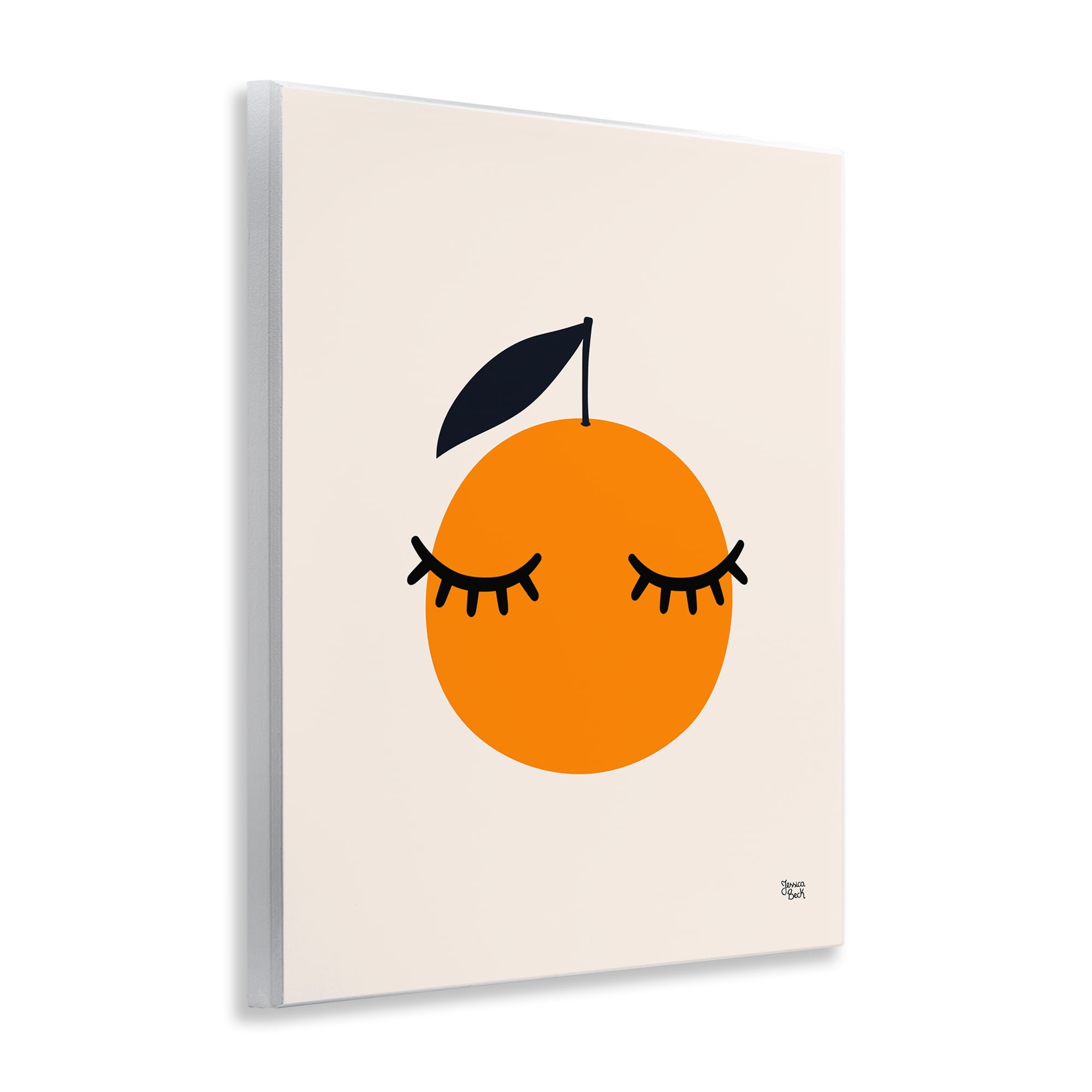 Stupell Industries Orange with Eyelashes Food & Beverage Painting Unframed Art Print Wall Art, 11 x 14