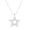 Clear, variant on Starfish Pendant Necklace Rhinestone Crystal Rhodium Plated 17 Inch Snake Chain J0064-CR