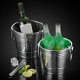 thumbnail image 2 of Stainless Steel Ice Bucket Portable Ice Chiller Cooler With Comfortable Handle (B), 2 of 7