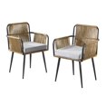 thumbnail image 1 of Alburgh All-Weather Brown Wicker/Rattan Chairs with Light Gray Cushion, 1 of 7