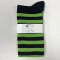 thumbnail image 2 of COUVER Women 0.5" Stripe Fashion Costume Knee High Socks, Black / Bright Green, 1 Pair, 9-11, 2 of 6