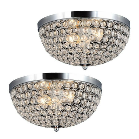 

Designs 2 Light Elipse Crystal Flush Mount Ceiling Light2 Pack Rose Gold Superior