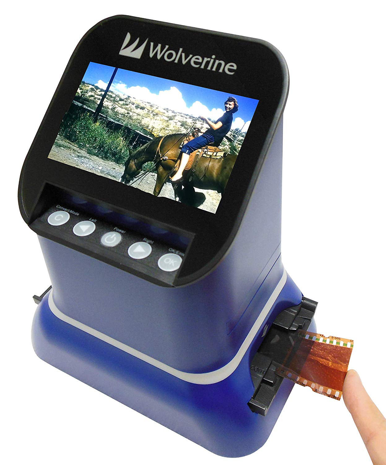 Ydmyge damper Fremme Wolverine F2D Saturn Digital Film & Slide Scanner - Converts 120 Medium  Format, 127 Film, 35mm Negatives & Slides to Digital JPEG - Large 4.3" LCD  w/HDMI Output (Blue) - Walmart.com