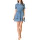 thumbnail image 1 of Vestido A-Line con Cuello Peter Pan y Puños con Volantes para Mujeres INSPIRE CHIC Talla XS Gris Azul, 1 of 7