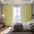 thumbnail image 2 of Yellow Beige Striped Blackout Curtains for Bedroom/Living Room, Pinch Pleated Black Out Curtains, Modern Farmhouse Retro Lines Room Darkening Window Drapes with Hooks 2 Panels, 39"x70", 2 of 8
