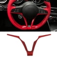 thumbnail image 4 of Car Steering Wheel Cover,Car Steering Wheel Frame Accessory ABS V-Shape Car Steering Wheel Frame Decoration Trim Fits For  Stelvio Giulia Two Colors, 4 of 8