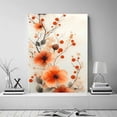thumbnail image 2 of Mudket Orange Poppy Watercolor Canvas Wall Art, Framed Ready to Hang, Floral Botanical Print, Modern Wall Decor for Living Room Bedroom - 12"L x 8"W, 2 of 10