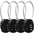 thumbnail image 1 of 4 Pieces Combination Padlock, Outdoor 3-Digit Waterproof Padlock for School Gym Locker, Sports Locker, Fence, Tool Box, Door, Case, Storage with Hasp, Employee Locker Locker (Black), 1 of 5