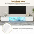 thumbnail image 5 of Harper & Bright Designs Modern TV Stand for 105 inch TV with LED Light, Wood TV Storage Cabinet with Glass Doors, Entertainment Center with 2 Drawers and APP Controlled for Living Room, White, 5 of 20