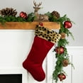 thumbnail image 2 of Northlight 20" Red and Black Leopard Cuff Christmas Stocking, 2 of 6