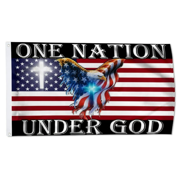 2but One Nation Under God flag American Eagle Faith Christians Jesus Christ US Flags Polyester 3x5 FT Indoor Outdoor Banner