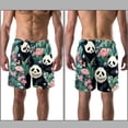 thumbnail image 3 of luoweisi Men's Beach Shorts Quick Dry Swim Trunks with Mesh Lining Panda S, 3 of 5
