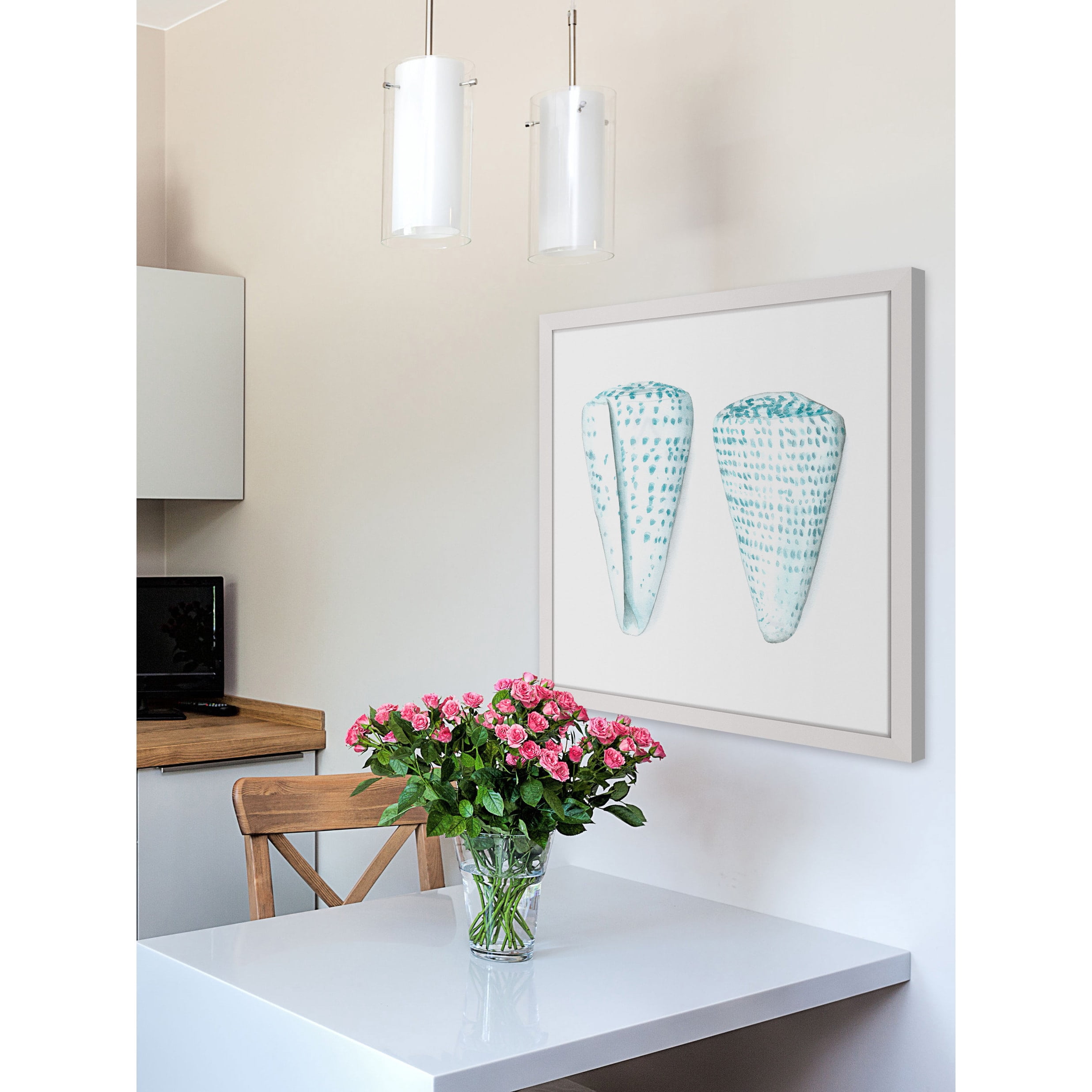 Marmont Hill "Watercolor Shells VIII" Framed Painting Print