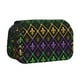 thumbnail image 1 of Disketp Mardi Gra Geometric Estuche de Lápices de Doble Capa con Tapa Abatible y Cremallera, Organizador Escolar para Adolescentes y Adultos, 1 of 7