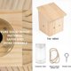 thumbnail image 5 of Injueey Trampa de madera para abejas carpinteras, para colgar al aire libre, estilo loft, natural, para aleros naturales Jardín y Patio B, 5 of 6