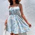 thumbnail image 2 of IROINNID A-Line Dress For Women Sleeveless Square Neck Summer Sexy Casual Backless Mini Dress Regular Print Dress, 2 of 9