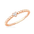 thumbnail image 2 of CARATS FOR YOU Petite Pave Heart Shape Ring White Natural Diamond In 10K Rose Gold (0.03 Carat, I2-I3 Clarity, I-J Color), Ring Size-11.5, 2 of 5