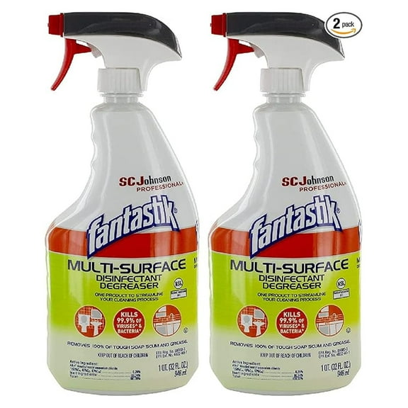 Fantastic 32Oz Trigger Multi-Surface Disinfectant Degreaser (Package May Vary) Pack of 2