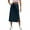 Navy, variant on Women's High Waist Solid Color Casual Drawstring Side Slit Skater Skirt With Pockets for Everyday and Use