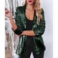 thumbnail image 2 of JFBUJC Blazer à Sequins pour Femmes, Veste Ouverte à Manches Longues, Cardigan de Fête Scintillant, 2 of 5
