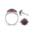 thumbnail image 3 of 1.20 Carat (Ctw) Natural Ruby Cluster Ring in Rhodium Plated Sterling Silver for Women, 3 of 5