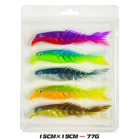 RONSHIN Soft Baits Shad Fishing Lures Paddle Tail Swimbaits Plastic Lures For Bass Trout Fishing Gifts For Men 1 Set 13cm 5pcs