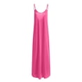 thumbnail image 4 of Youmylove Robes Maxi d'Été pour Femmes Robe Longue Unie à Col Rond Manches Longues Patchwork Mode Confortable Tenue Tendance, 4 of 6