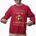 thumbnail image 2 of Christmas Sweatshirt, Ready For The Party Funny Thanksgiving Turkey Sweatshirt, Witty Holiday Sweatshirt, Unique Autumn Gift for Women & Men, 2 of 5