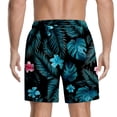 thumbnail image 4 of Mens Swim Trunks Men's Summer Hawaiian Swim Shorts Resort Print Casual Crop Pants with Drawstring Elastic Waist Beach Bathing Suit for Vacation Luau Tropical Travel Hot Pink L, 4 of 4