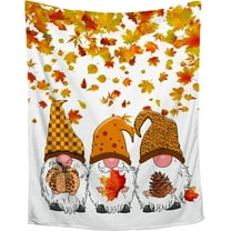 Fall Gnome Throw Blanket - Autumn Pumpkin Blanket - Thanksgiving Decor Blanket - Fall Gnome Gifts for Home - Gnome Bedding Blanket for Couch/Sofa/Living Room - 40"x50"-Kids/Throw Size