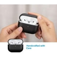 thumbnail image 4 of Compatible with AirPods Pro 3rd Generation Case Cover (Not for Pro 2nd Gen), Made of Vegan Leather, Carbon Fiber Style, Protective Hard Shell Cover for AirPods Pro 3 - Black, 4 of 8