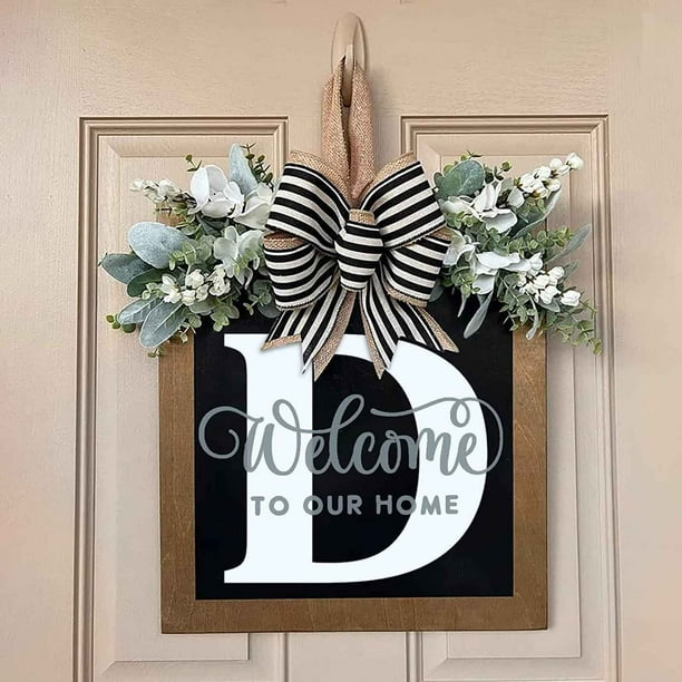 Ganfancp Apellido Todo El Año Guirnalda de La Puerta Delantera Placas Colgantes Decorativas Delante de La Puerta Liquidación 1X Placa de Puerta con Letras