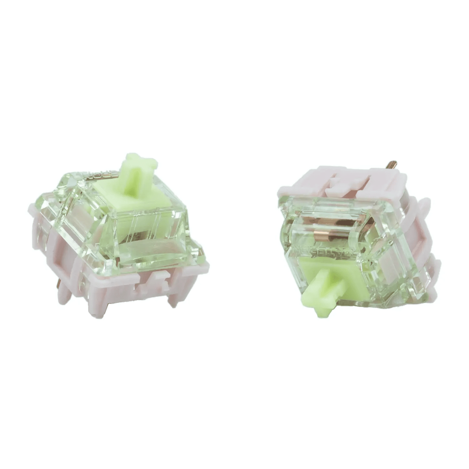 GATERON Harmonic Clicky Keyboard Switches, 5 Pin 65gf Pre-lubed Plate Mounted Pink-Green Clicky Key Switches Compatible for MX Mechanical Keyboard (35pcs)