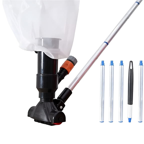 ZEPARO Portable Pool Vacuum Handheld Pool Leaf Vacuum With 5-Pole And Filter