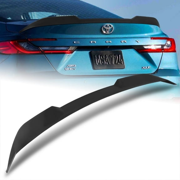 W-Power For 2025-2027 Toyota Camry Unpainted BLK Rear Trunk Spoiler Wing V-Style