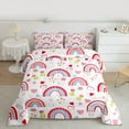 thumbnail image 2 of Homewish Cute Cartoon Rainbow Bedding Comforter Set,Colorful Tulip Flower Twin Comforter Sets,Multicolor Graffiti Loves Print Bedding Set For Girls Kids,Microfiber Bedroom Decor Reversible,2 Pieces, 2 of 8