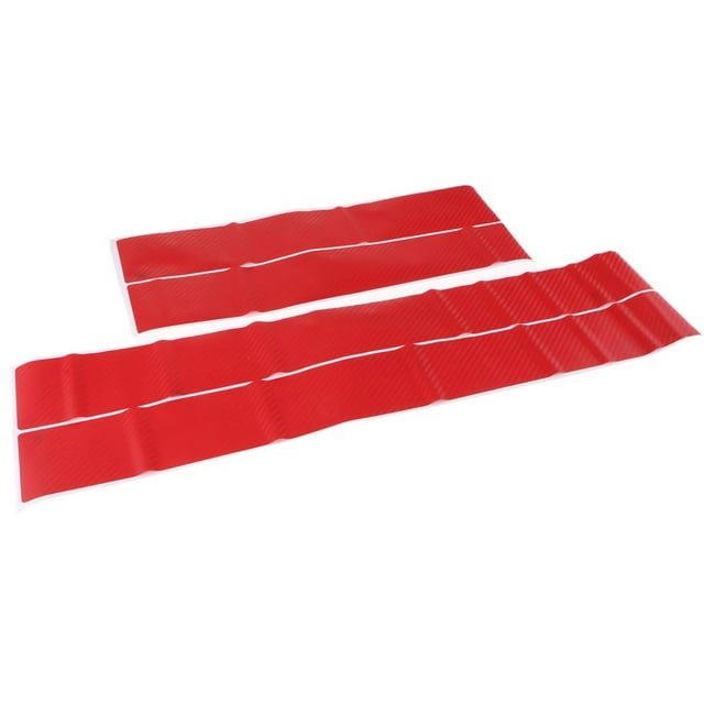 4 Piezas De Carbono 3D licencia De Del Coche Sill Cubierta Anti-rayones Rojo Yotijar Etiqueta engomada del travesaño del travesaño de la puerta del coche