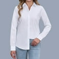 thumbnail image 2 of Womens Summer Outfits, Women'S Tops, Stylish Women's Dress Shirts Long Sleeve Button Down Business Casual Blouse with Stain Fabric for Work and Settings, 2 of 5