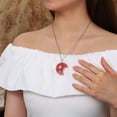 thumbnail image 5 of Bestyle Birthstone Necklace for Women Tree of Life Moon Pendant Synthetic Cherry Quartz Healing Crystal Necklaces July Mother's Day Gifts, 5 of 7