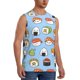 thumbnail image 2 of Fotbe Kawaii Sushi Men's Camiseta sin Mangas Estampada para Hombres, Playera Casual para Gimnasio, Entrenamiento, Playa-Medium, 2 of 7