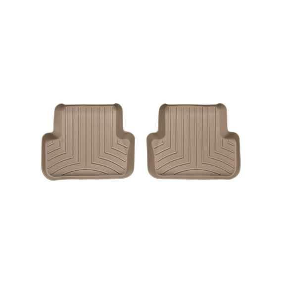 WeatherTech Custom Fit FloorLiners compatible with Audi A4, Allroad, S4 - 2nd Row (2-Piece Liner), Tan