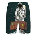 thumbnail image 6 of Kll Astronaut Traveler With Suitcase Men'S Casual Summer Beach Shorts Hawaiian Shorts With Pockets-X-Large, 6 of 9