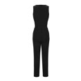 thumbnail image 4 of HAPIMO Women's 2 Piece Outfits - Ribbed Long Sleeve Jumpsuit Bodysuit + Long Open Front Cardigan Jackets Loungewear Sets Knitted Sweaters Tracksuits Black L, 4 of 9