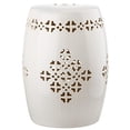 thumbnail image 1 of Safavieh Quatrefoil Ceramic Decorative Garden Stool, Cream, 1 of 4