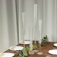 thumbnail image 5 of Efavormart Set of 4 Clear Acrylic Taper Candlestick Holders, Hurricane Candle Stands With Tall Chimney Tube Candle Shades - 14",18",22",26", 5 of 10